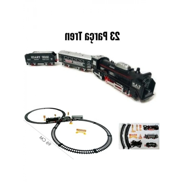 Işıklı 23 Parça Klasik Tren Seti - 96 cm, 3 Farklı Ray Modeli