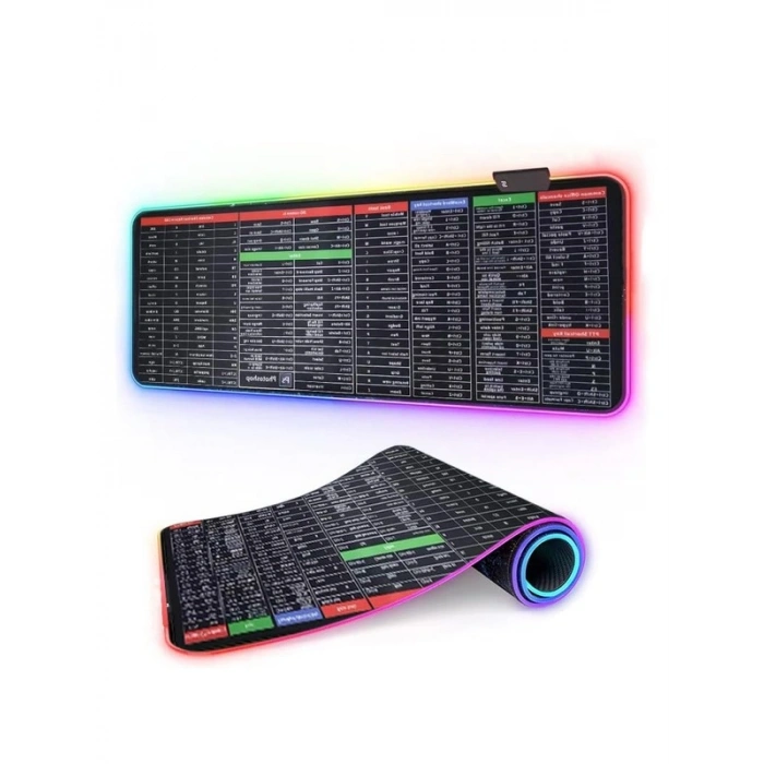 Işıklı 70x30 cm Mouse Pad, Desenli Klavye Pad
