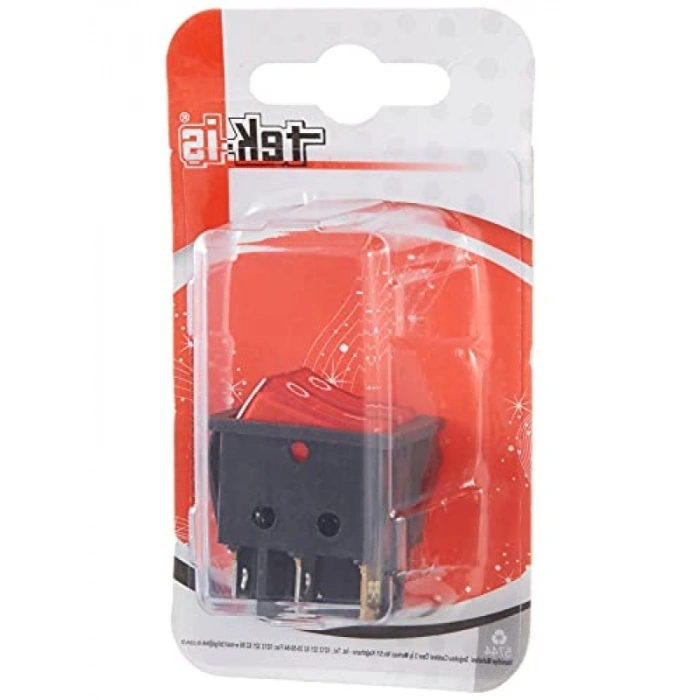 Işıklı İkili Anahtar - 250 Volt, 16 Amper, Plastik Gövde