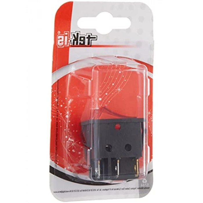 Işıklı İkili Anahtar - 250 Volt, 16 Amper, Plastik Gövde