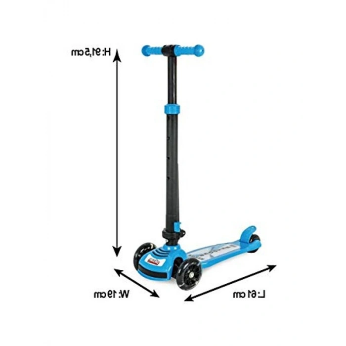 Işıklı Kırmızı 3 Tekerlekli Katlanabilir Scooter ile Eğlenceli Araç Deneyimi