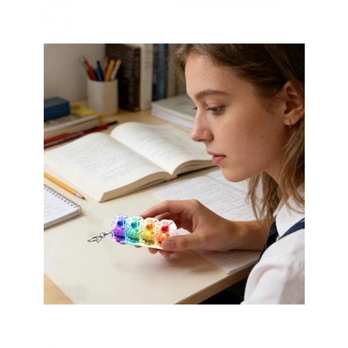 Işıklı Klavye Fidget Oyuncak – Tıklamalı veya Sessiz Stres Giderici Duyusal Oyuncak