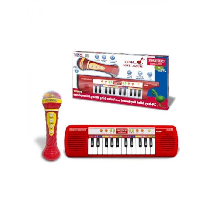 Işıklı Org ve Mikrofon ile 24 Tuşlu Karaoke Seti