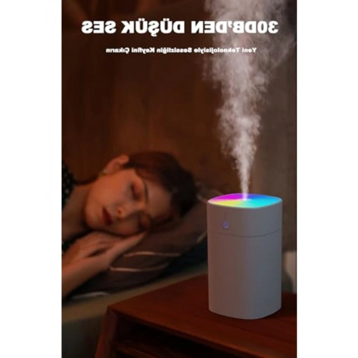 Işıklı Ortam Nemlendirici, 400 ml, Buhar Makinesi ve Aroma Difüzörü