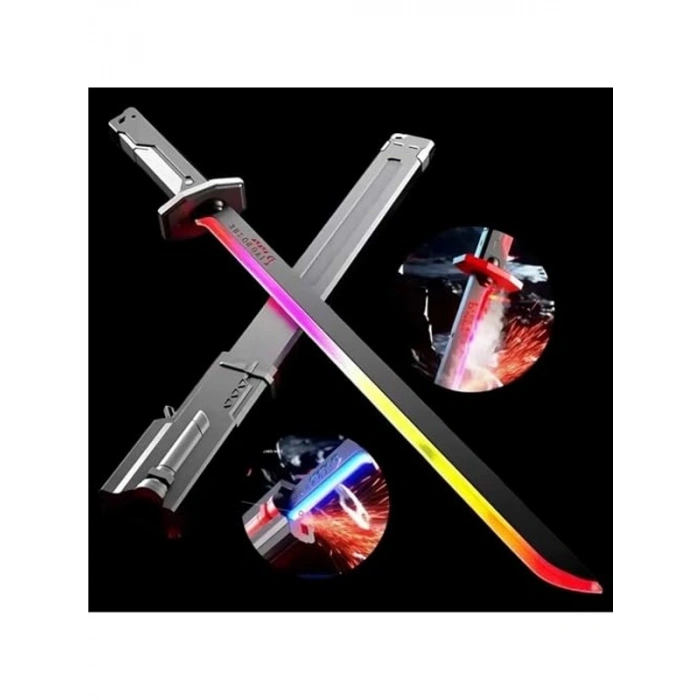 Işıklı RGB Oyuncak Kılıç, Renk Değiştiren ve Sesli Şarjlı Eğlence