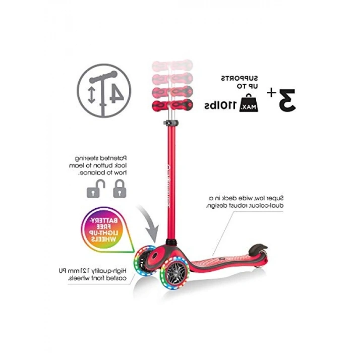 Işıklı Scooter - Ayarlanabilir T-bar ve Eğlenceli Renk