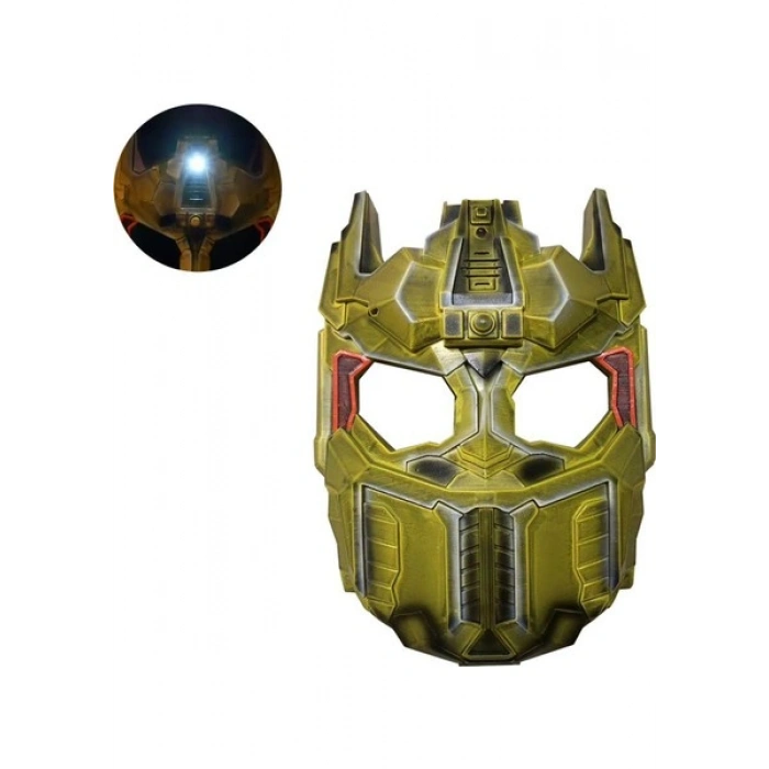 Işıklı Ses Değiştiren Maske Pilli Robot Maske Sarı
