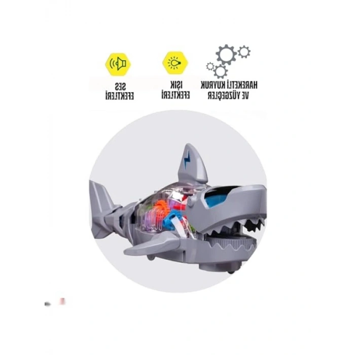 Işıklı Sesli Müzikli Hareketli Oyuncak Araba - Köpek Balığı Temalı