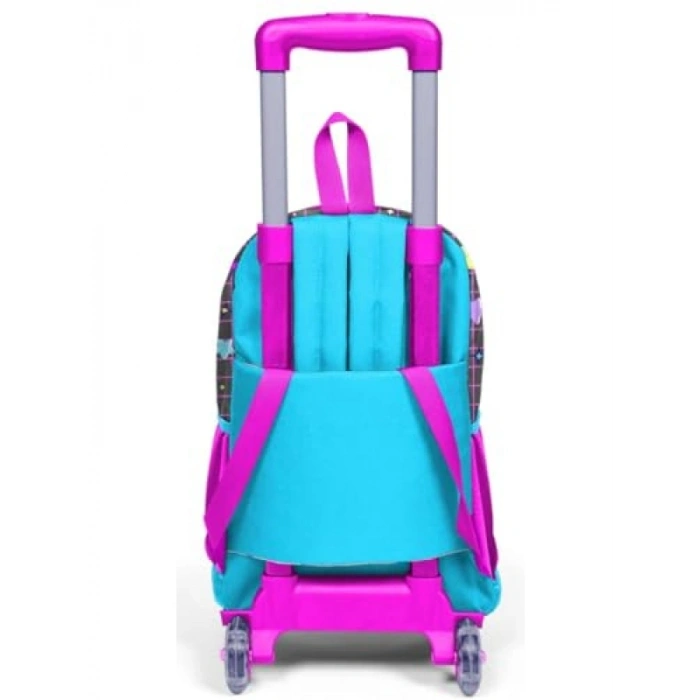 Işıklı Tekerlekli Çekçek Okul ve Seyahat Çantası (Gri)