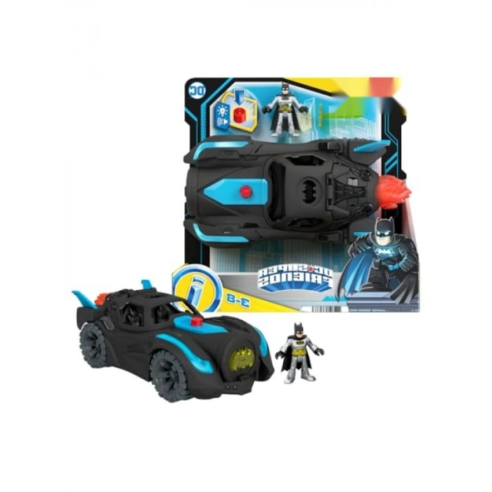 Işıklı ve Sesli Eğlenceli Araç Seti - Batman Figürü ile Batmobil