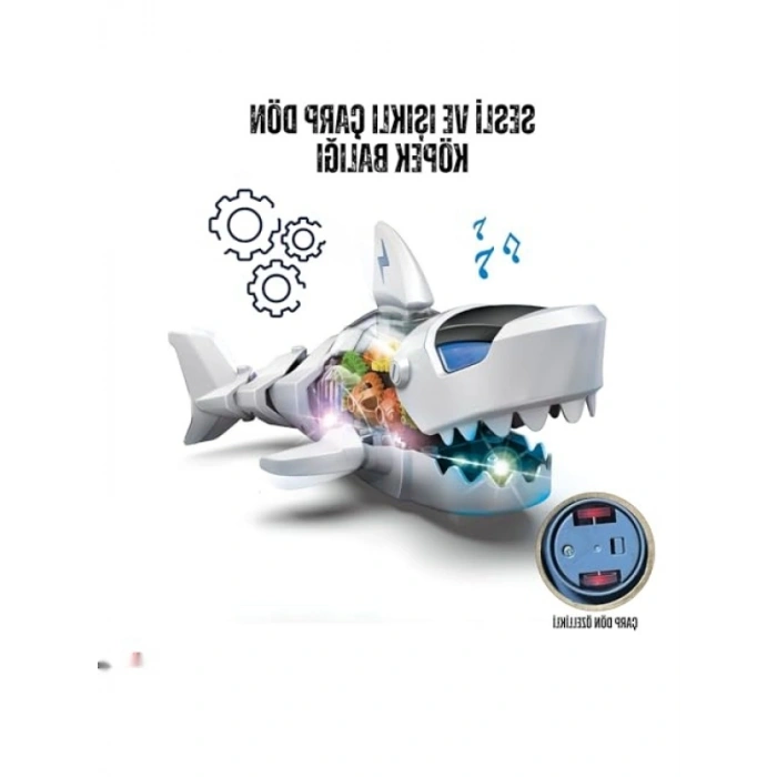 Işıklı ve Sesli Hareketli Oyuncak Köpek Balığı Araba