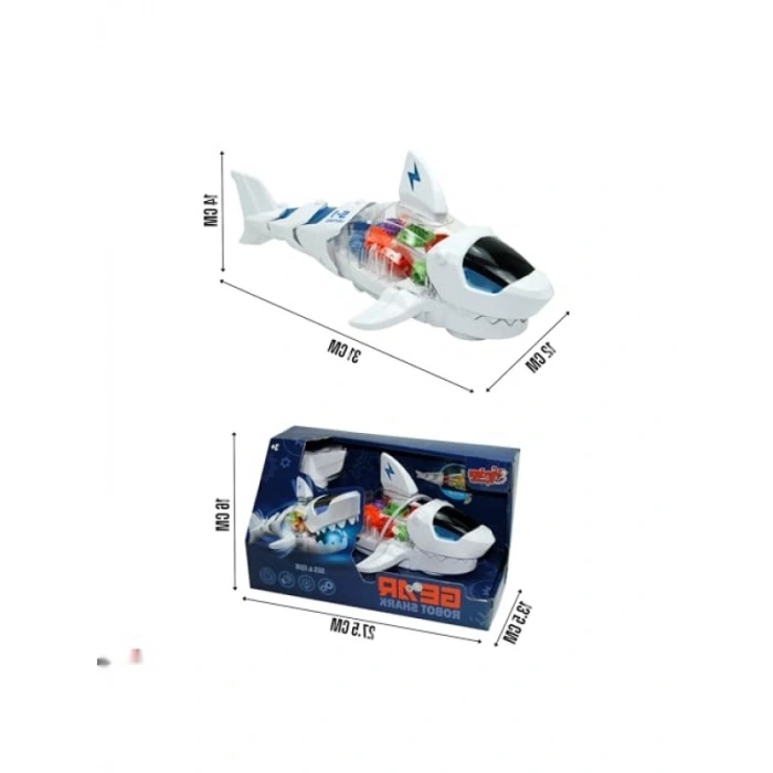 Işıklı ve Sesli Hareketli Oyuncak Köpek Balığı Araba