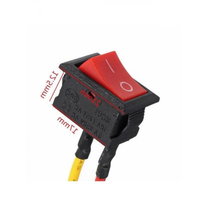 Işıksız On/Off Anahtar 2 Pin, 6A 250V Kompakt Tasarım