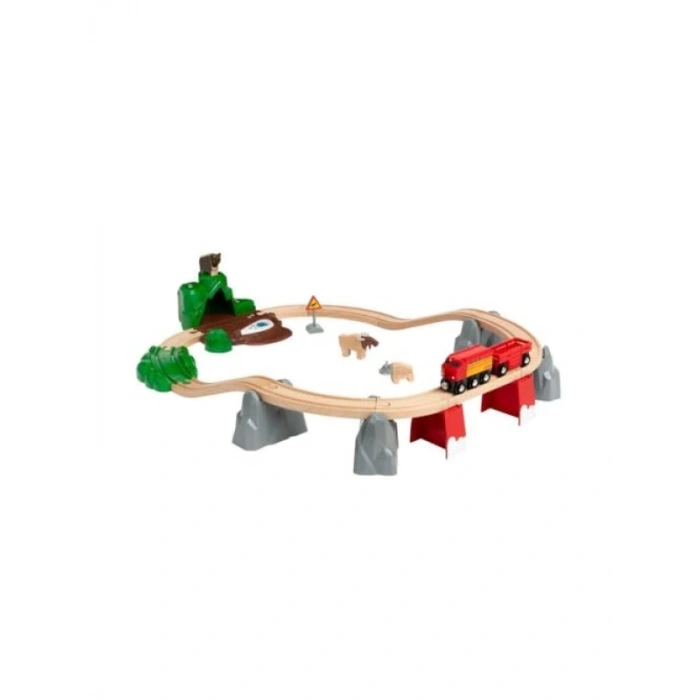 İskandinav Ormanı Hayvanları Ahşap Tren Aksesuar Seti - 3+ Yaş İçin