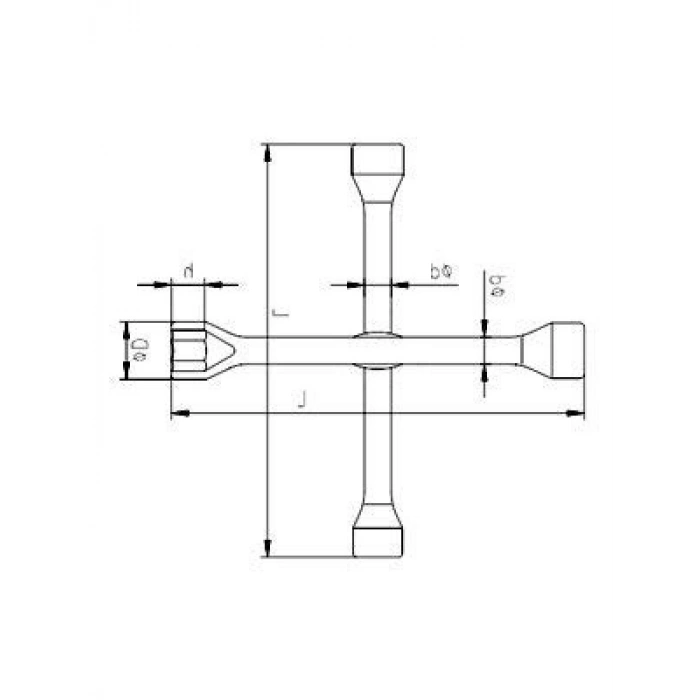 İstavroz Tipi Bijon Anahtarı - Krom Vanadyum Kaplama