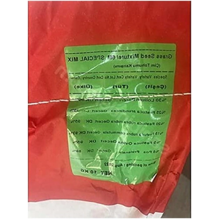 İthal 6lı Karışım Çim Tohumu, 5 kg Şeffaf Paket İçeriği