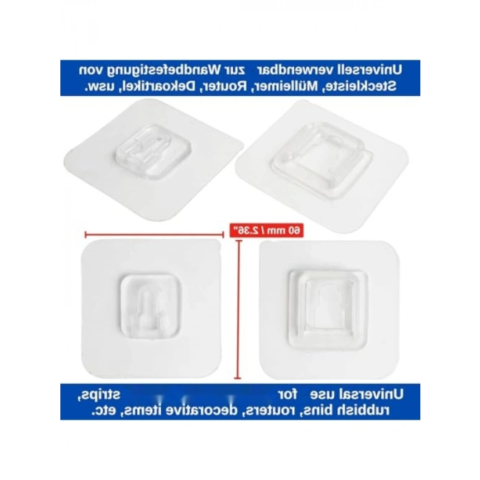 İz Bırakmayan Kendinden Yapışkanlı Çift Taraflı Kanca Seti - 4 Çift