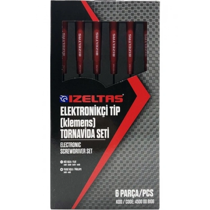 İzeltaş Elektronikçi Tip Klemens Tornavida Takımı 6 Parça