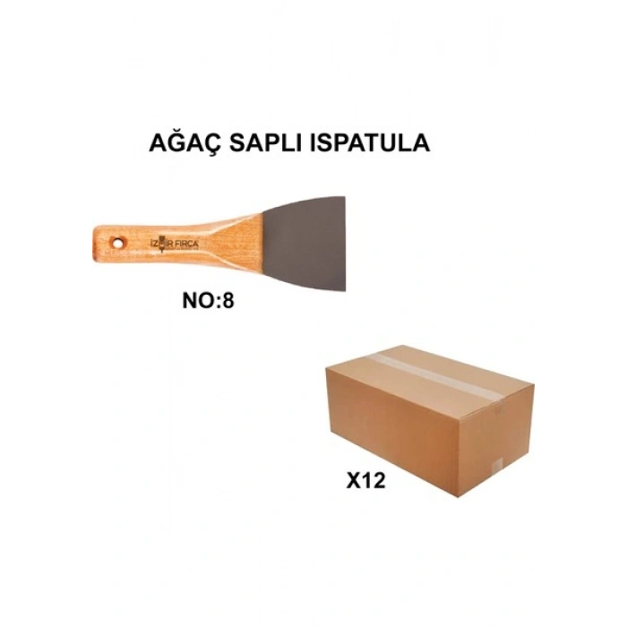 Izmir Fırça Arge Toptan Ağaç Saplı Ispatula No:8 - 12 Adet 006775