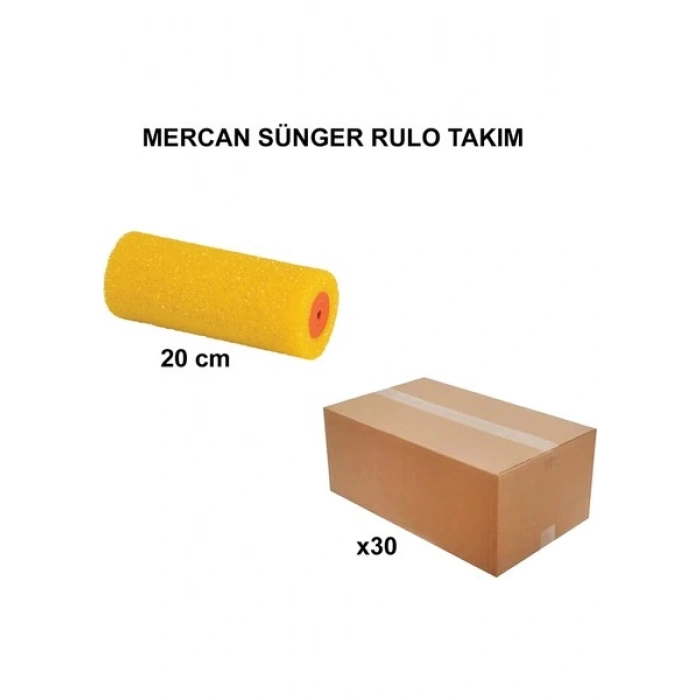 Izmir Fırça Arge Toptan Mercan Sünger Rulo Yedek 20 Cm-30 Adet 012950