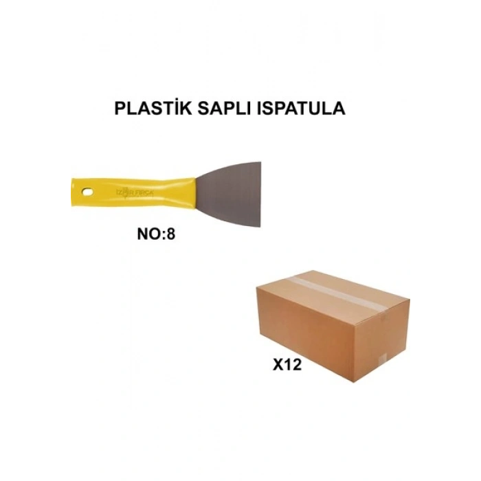 Izmir Fırça Arge Toptan Plastik Saplı Ispatula No:8 - 12 Adet 007192