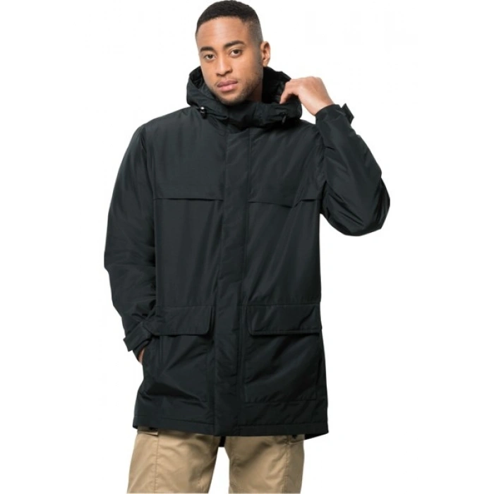 Jack Wolfskin Siyah Erkek Mont 1115471-6000 Wınterlager Parka M
