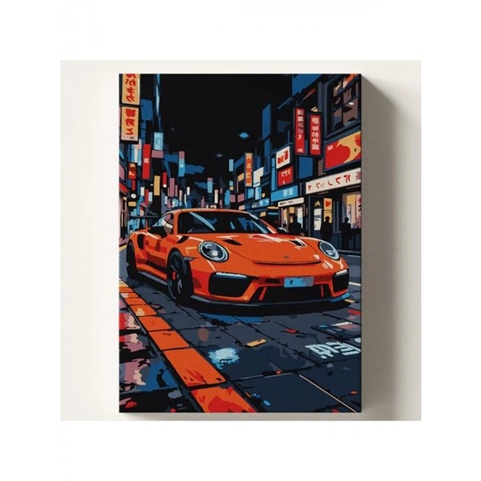 Japon Porsche Temalı Sayılarla Boyama Seti, 50x70 cm