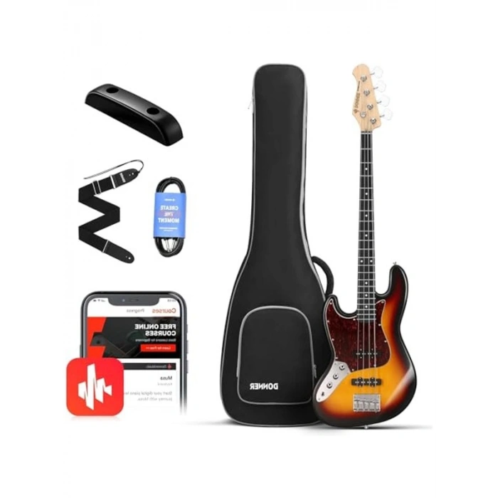 JB tarzı bas gitar, şık sunburst rengiyle müzik tutkunları için tasarlandı