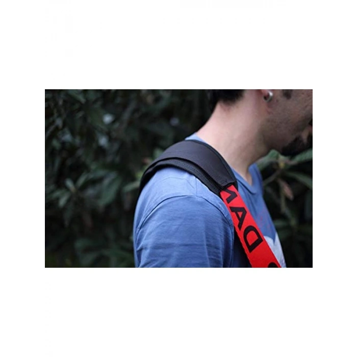 Jel Gitar Kayışı Omuz Pedi, Naylon Dokuma, Siyah Renk