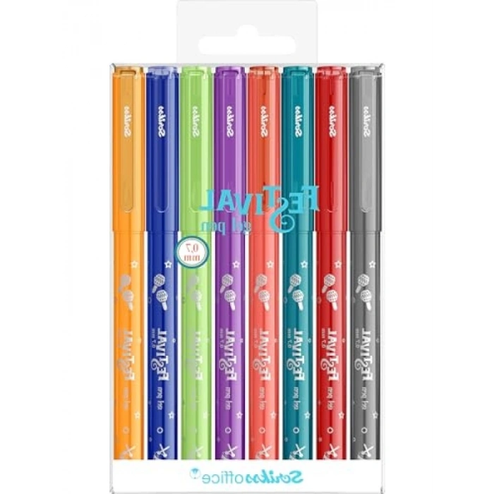 Jel Kalem Seti - 0.7 mm, Vivid Renkler, 8li