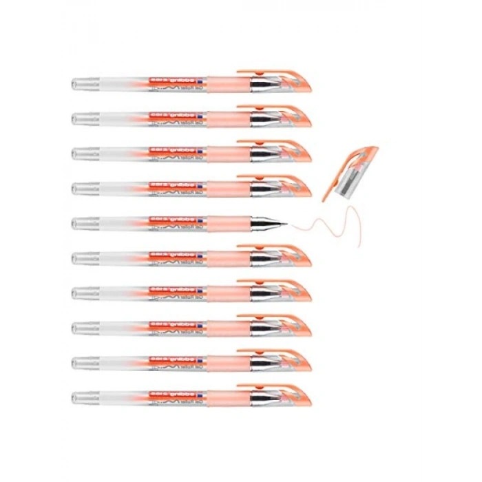 Jel Mürekkepli Kalem Seti, 0,7 mm, Pastel Turuncu, 10 Adet