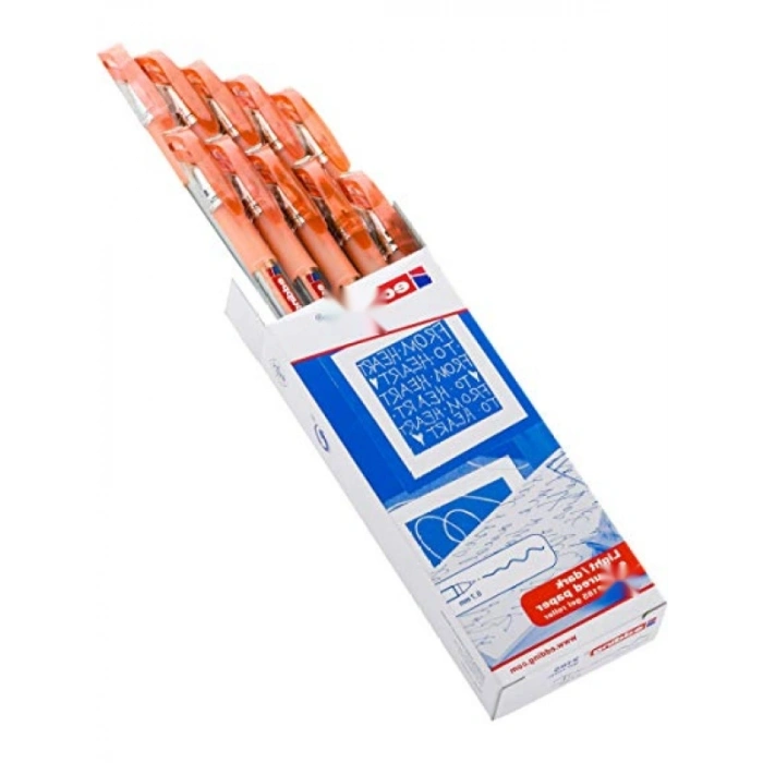 Jel Mürekkepli Kalem Seti, 0,7 mm, Pastel Turuncu, 10 Adet