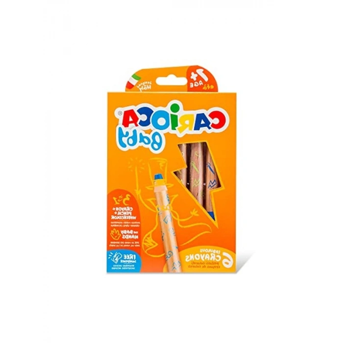 Jumbo Bebek Boya Kalemi Seti, 6lı, Kalemtraş Hediyeli