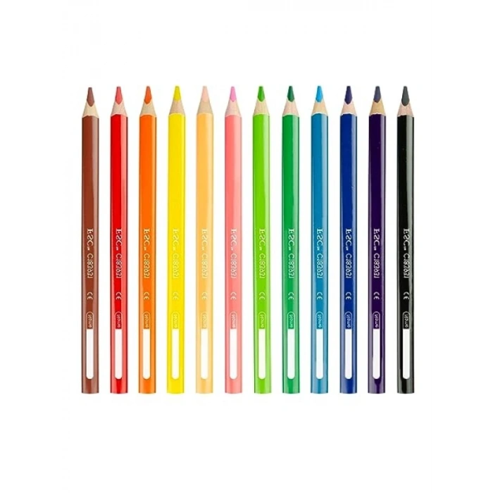 Jumbo Boyama Kalemi Seti - 12 Renk, 3-Kant Kalemtıraş