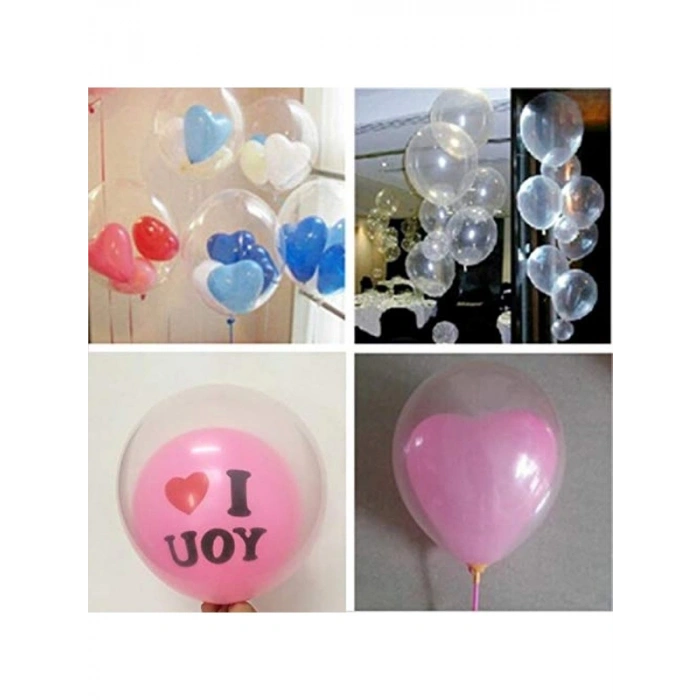 Jumbo Değil, 12 İnç Şeffaf Balon Seti, 20 Adet