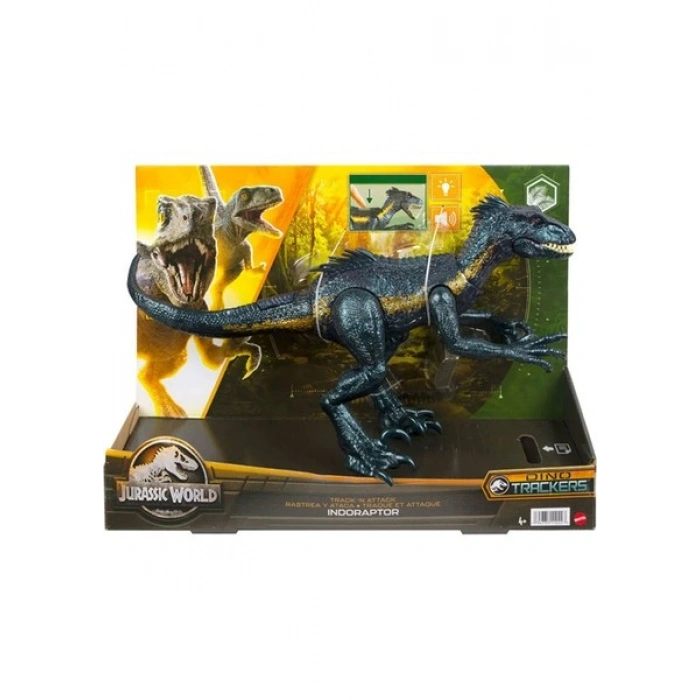 Jurassic World Track N Attack Indoraptor Aksiyon Figürü – Işıklı Göz, Ses Efektli, Koleksiyon ve Hediye İçin, Çocuk ve Yetişkinlere Uygun