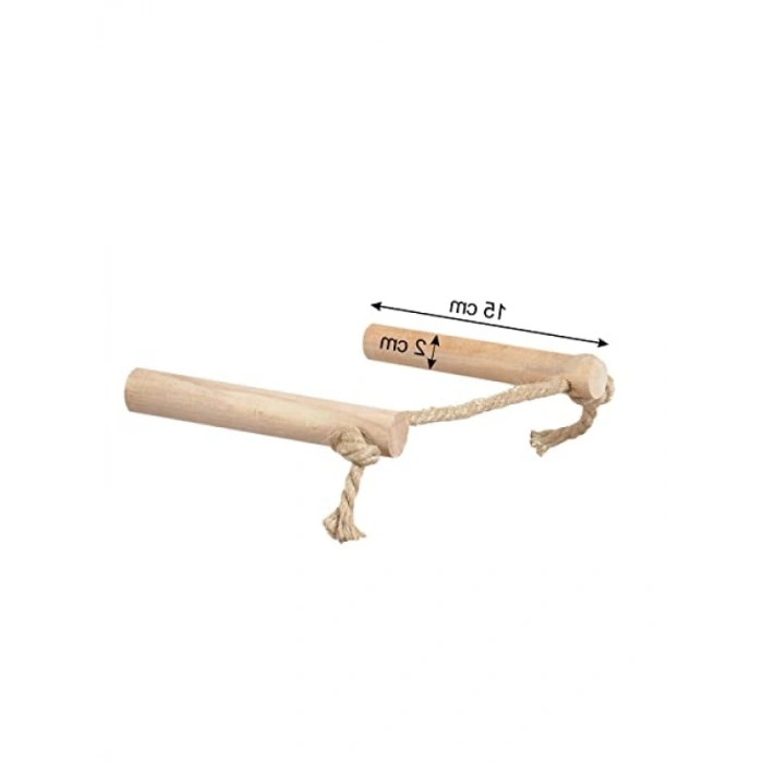 Jüt Halatlı 15 cm Ağaç İpli Kuş Tüneği (2li Set)