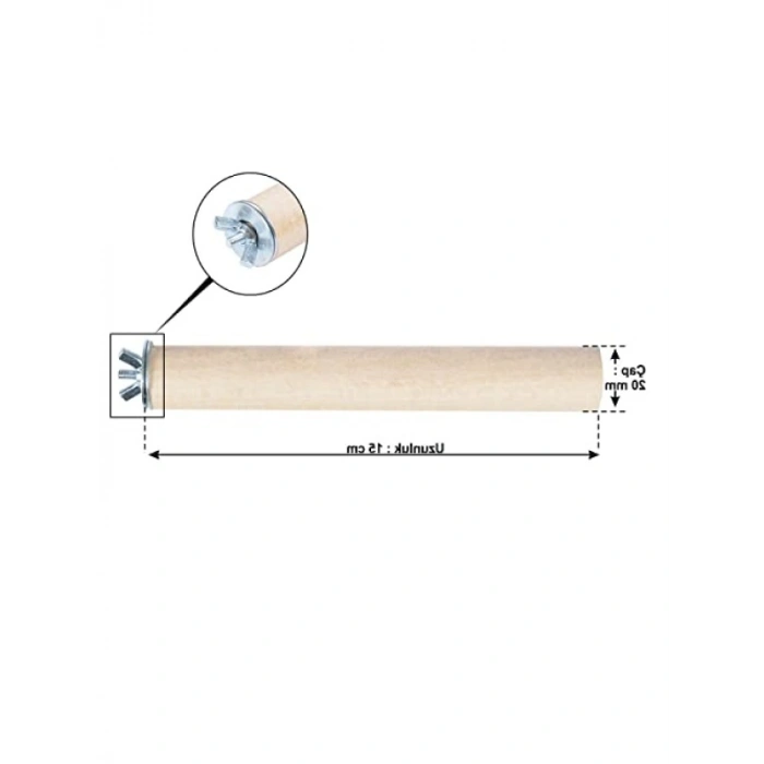 Jüt Halatlı 15 cm Ağaç İpli Kuş Tüneği (2li Set)