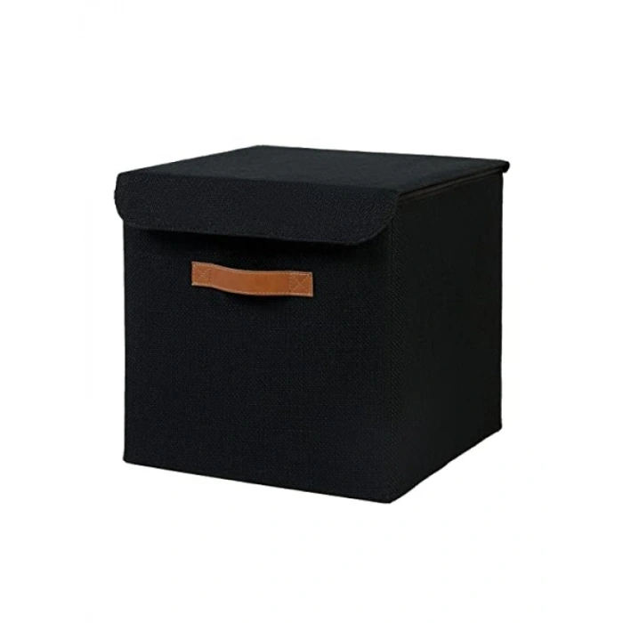 Jüt Kapaklı Dekoratif Kutu - 30 x 30 x 30 cm