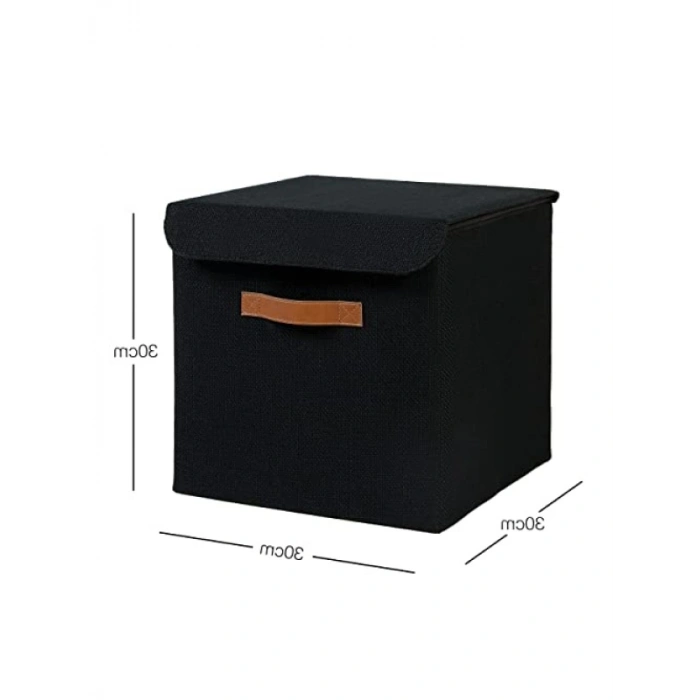 Jüt Kapaklı Dekoratif Kutu - 30 x 30 x 30 cm