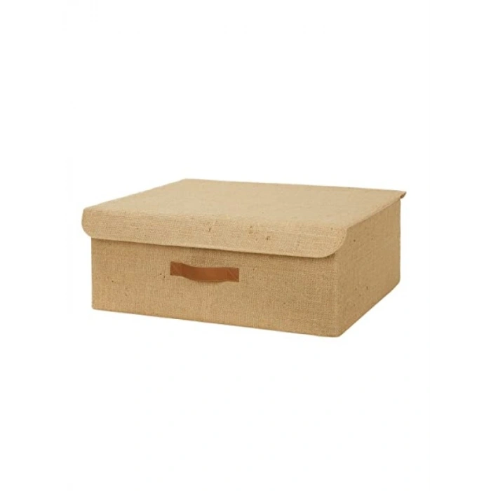 Jüt Kapaklı Depolama Kutusu - 48 x 40 x 19 cm