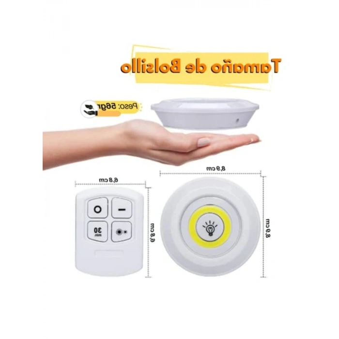 Kablosuz 3 LED Aydınlatma - Pille Çalışan Yapışkanlı