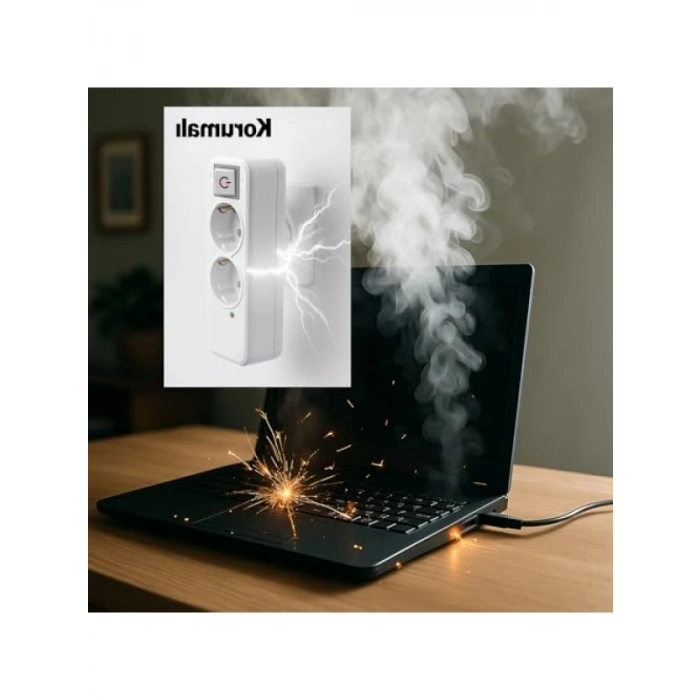 Kablosuz Akım Korumalı 2li Grup Priz