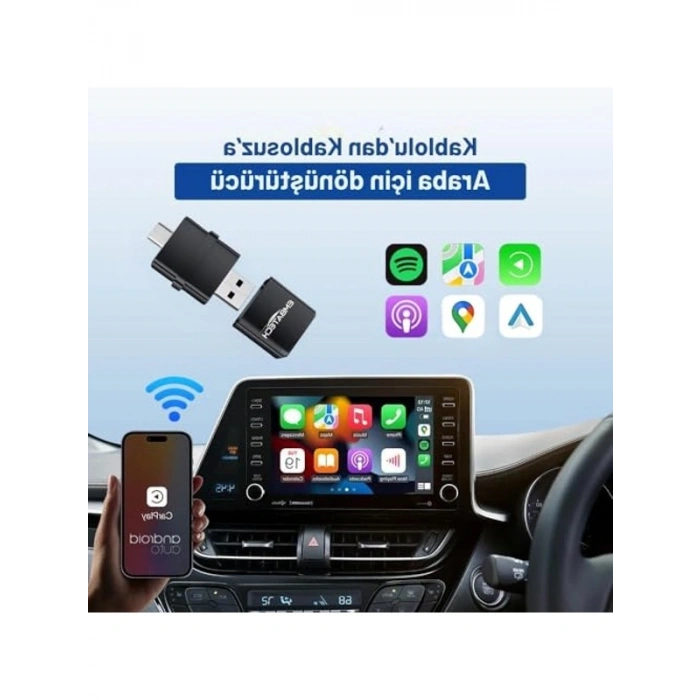Kablosuz Android Auto ve Carplay Adaptörü, Araç İçi Kullanım için