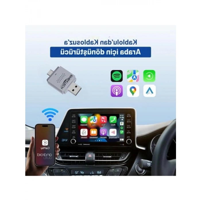 Kablosuz Android Auto ve Carplay Adaptörü, EMT-004