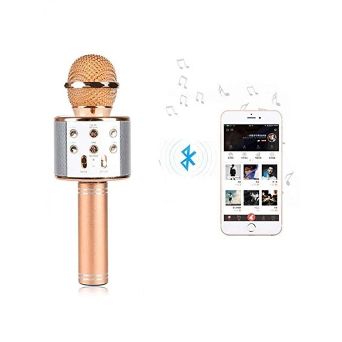 Kablosuz Bluetooth Karaoke Mikrofon - Şarjlı, Siyah