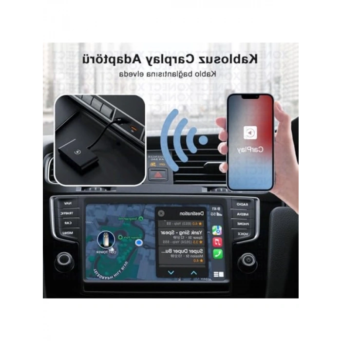 Kablosuz CarPlay Adaptörü, Aracınızda Kablolu Bağlantıyı Kaldırın