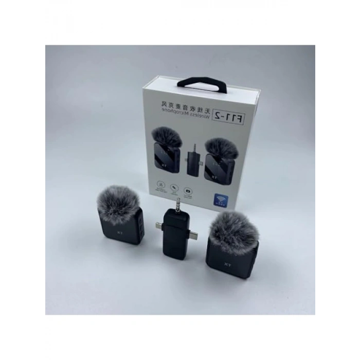 Kablosuz Çift Yaka Mikrofon - Ses Kaydı - Tak Çalıştır