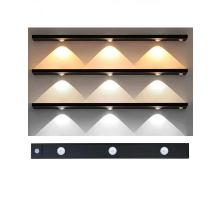 Kablosuz Hareket Sensörlü LED Gece Lambası - Parlaklık Ayarı ve 3 Mod