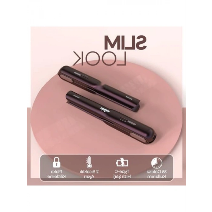 Kablosuz Mini Saç Düzleştirici - Type-C Hızlı Şarj, Seramik Plaka